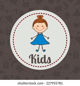 Kids design over gray background,  vector illustration