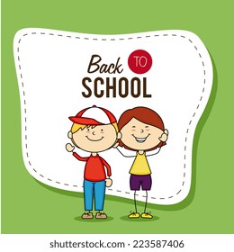 Kids design over green background, vector illustration 
