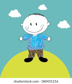 kids design over landscape background vector illustration
