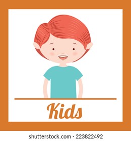 Kids design over orange background, vector illustration