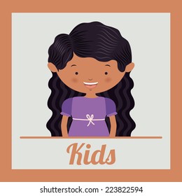 Kids design over orange background, vector illustration