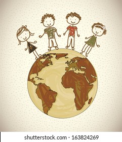 kids design over pattern background vector illustration