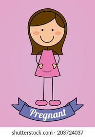 kids design over  pink background vector illustration