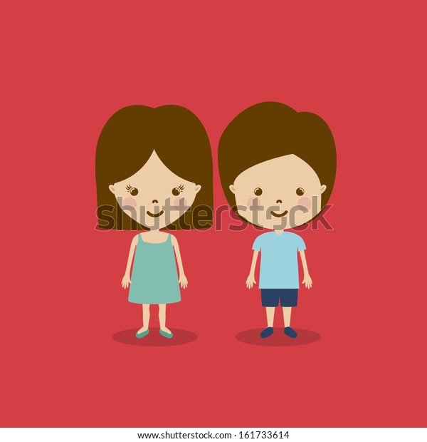 Kids Design Over Red Background Vector Stock Vector Royalty Free 161733614