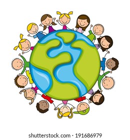 Kids design over white background, vector illustration