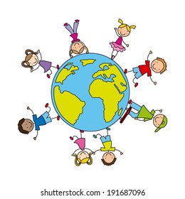 Kids design over white background, vector illustration