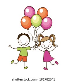Kids design over white background, vector illustration