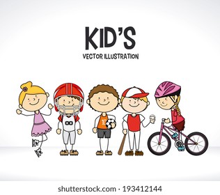 Kids design over white background, vector illustration