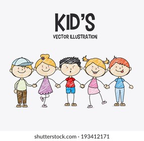 Kids design over white background, vector illustration