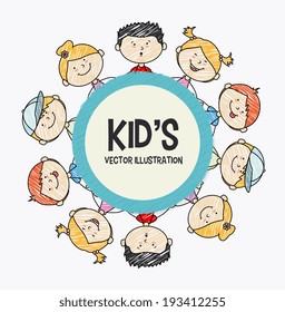 Kids design over white background, vector illustration