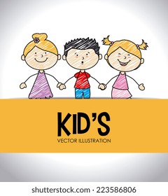 Kids design over white background, vector illustration 