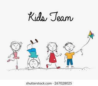 Kids design over white background, vector illustration.