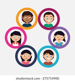Kids design over white background, vector illustration.