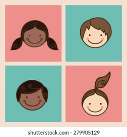 Kids  design over white background, vector illustration
