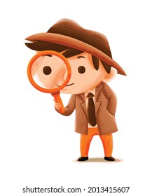 detective de niños con estilo de personaje adorable