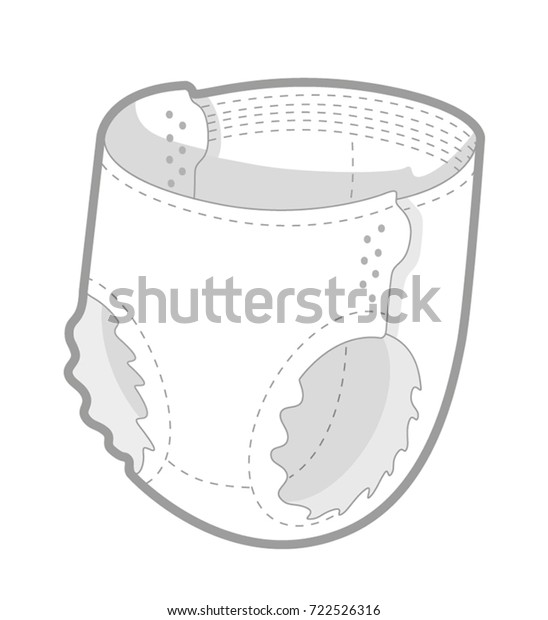 Kids Diaper White Stock Vector (Royalty Free) 722526316 | Shutterstock