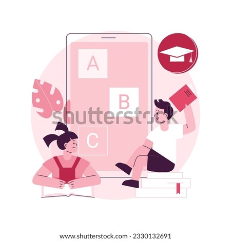 Kids digital content abstract concept vector illustration. Kids digital entertainment and education, online content for toddlers, children friendly media, apps development abstract metaphor.