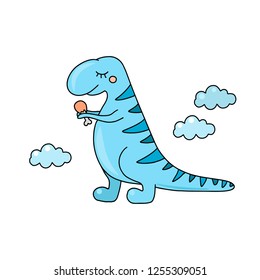 for kids, dinosaur, t rex, Tyrannosaurus Rex, blue, doodle