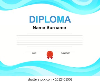 Kids Diploma certificate background design template