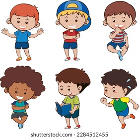 Kids Doing Various Activities illustration