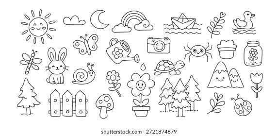 KIds doodle art elements collection