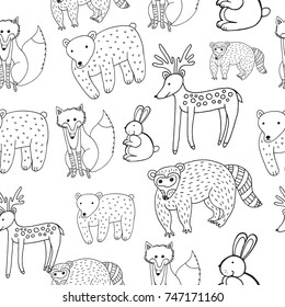Vector Hand Drawn Animals Nature Pets Stock Vector (Royalty Free) 193387031