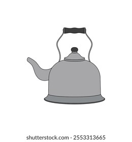 kids drawing antique teapot cartoon isolated