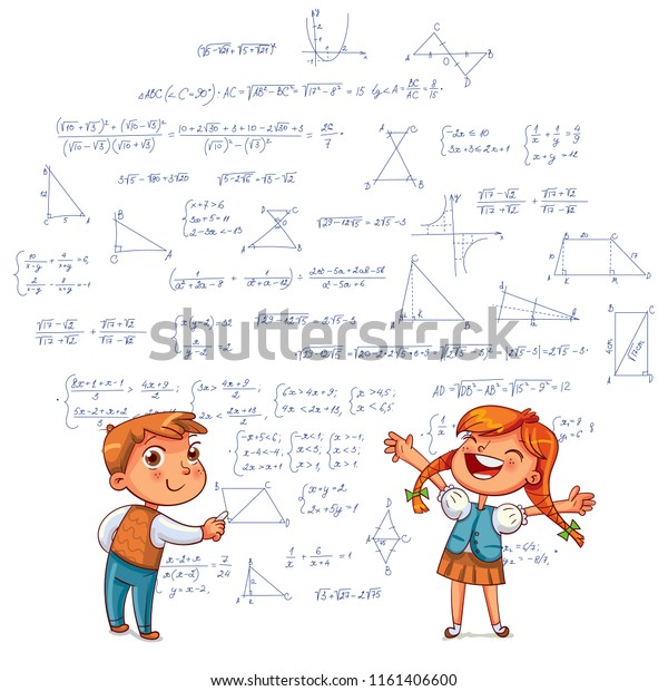 Kids Drawing Boy Girl Draw Doodle Stock Vector Royalty Free