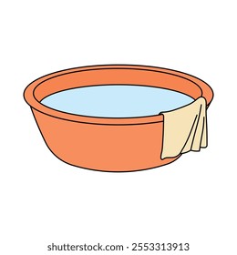 kids drawing bucket and cloth cartoon isolated