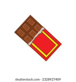 Kids drawing Cartoon Vector illustration bar chocolate icon Isolated on White Background