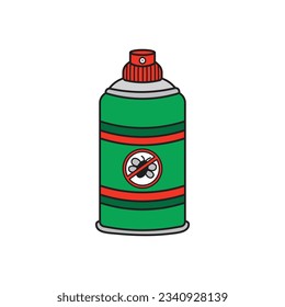 Kids drawing Cartoon Vector illustration bug spray icon Isolated on White Background