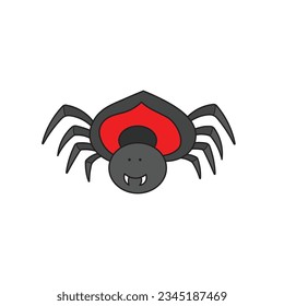 Kids drawing Cartoon Vector illustration spider icon Isolated on White Background