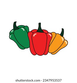 Kids drawing Cartoon Vector illustration paprika icon Isolated on White Background