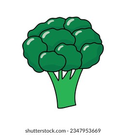 Kids drawing Cartoon Vector illustration brocoli icon Isolated on White Background