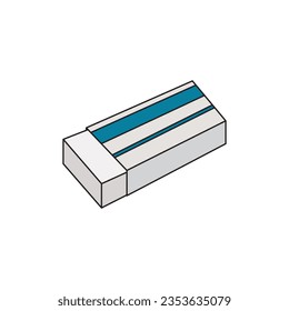 kids drawing Cartoon Vector illustration flat eraser icon Isolated on White Background