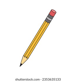 Kids drawing Cartoon Vector illustration cartoon pencil Isolated on White Background