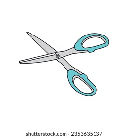 Kids drawing Cartoon Vector illustration scissors icon Isolated on White Background