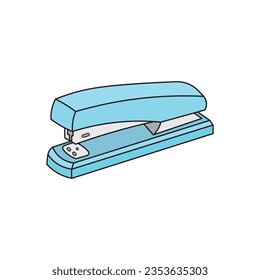 Icono de grapador de ilustraciones del vector de dibujo infantil Aislado en fondo blanco