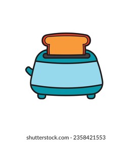Kids drawing Cartoon Vector illustration toaster icon Isolated on White Background