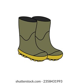 Kids drawing Cartoon Vector illustration boots icon Isolated on White Background