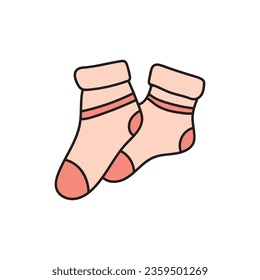 Kids drawing Cartoon Vector illustration socks Isolated on White Background