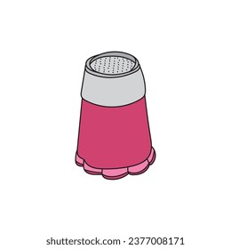 Kids drawing Cartoon Vector illustration protect and grip thimble Isolated on White Background