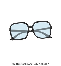 Kids drawing Cartoon Vector illustration elegant glasses Isolated on White Background