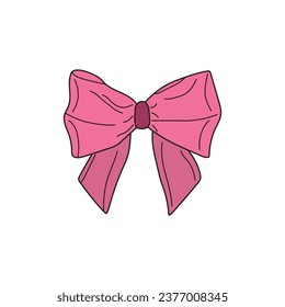 Kids drawing Cartoon Vector illustration bowtie Isolated on White Background