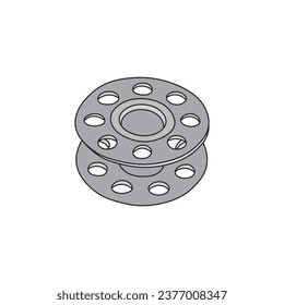 Kids drawing Cartoon Vector illustration bobbin Isolated on White Background