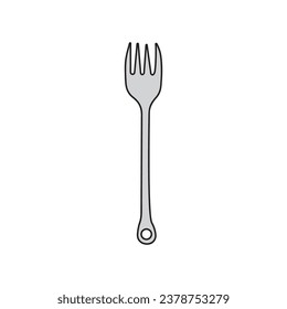 Kids drawing Cartoon Vector illustration dinner fork Isolated in doodle style