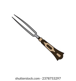Kids drawing Cartoon Vector illustration ancient fork Isolated in doodle style