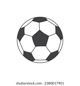 Kids drawing Cartoon Vector illustration soccer ball Isolated in doodle style