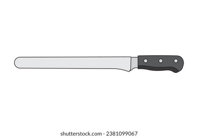 Kids drawing Cartoon Vector illustration prosciutto knife Isolated in doodle style