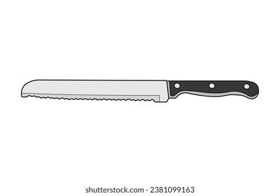 Kids drawing Cartoon Vector illustration bread knife Isolated in doodle style